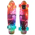 Скейтборд пенни борд LDR Abstract для детей / подростков со светящимися колесами