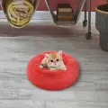 Пушистая лежанка d40 см +-5 см для мелких кошек и собак цвет красный артикул PNL40