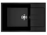 Мойка кухонная Ulgran U-602 -344 прямоугольная, 50x76, с крылом, матовая, черная, российская