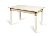 Стол обеденный раздвижной Валерия (1200-1560)x700 деревянный, бежевый с бежевой патиной