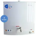 Бак с подогревом Акватекс - 27 литров (ЭлектроМаш)/ цвет белый / Водонагреватель для дачи, кафе, гаража / Умывальник дачный/ железный кран