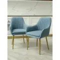 Комплект стульев для кухни Роден голубой с золотыми ногами, стулья кухонные 2 штуки