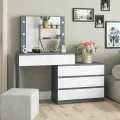 Туалетный столик РВК СТ-110 с подсветкой, графит/белый, ШхГхВ 142х40х142,5 см