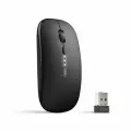 Беспроводная бесшумная мышь INPHIC M1P, с индикатором заряда, usb радиоканал, черный глянец