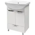 Тумба Emmy Милли 55 напольная, с нижним ящиком, белая, без умывальника Уют 55