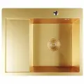 Мойка для кухни настол. монтаж 60х50 (3,0) прав. вып 3 1/2 MIXLINE PRO 20см с сифоном (золото)