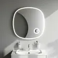 Зеркало для ванной AM.PM Func M8FMOX0803SA, 80 см, LED-подсветка по периметру, ИК-сенсор, диммирование, косметическое зеркало с подсветкой, еврокромка