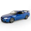 Коллекционная модель 1:24 WELLY 24108 Nissan Skyline GT-R (R34) синий