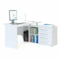 Стол компьютерный с тумбой КСТ-109П правый, цвет белый, ШхГхВ 140х127х75 см, выдвижные ящики справа