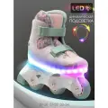 Ролики Amarobaby Wish с подсветкой, розовый/зеленый, размер 29-30