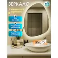 Зеркало с подсветкой в ванную настенное фигурное 95х75 см без сенсора нейтральный свет Mirror Planet