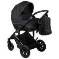 Коляска 3 в 1 Indigo COIN, черный, подходит для детей с рождения 0+, с автолюлькой