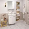 Тумба Emmy Монтана 60 напольная, белая, с умывальником Como 60