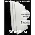 Холст на подрамнике грунтованный 30х60 см, плотность 400 г/м2 для рисования 2 шт