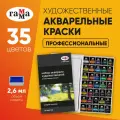 Акварель художественная Гамма Старый Мастер, 35цв*2,6мл, кюветы