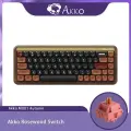 Akko MU01 Деревянная механическая клавиатура MOA Profile RGB с возможностью горячей замены BT 5.0/2.4G Беспроводная и проводная игровая клавиатура Type-C, Autumn 2