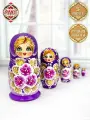 Матрешка деревянная детская развивающая игрушка традиционная 5 мест 15 см Орнамент