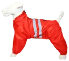 Комбинезон-дождевик для английского кокер-спаниеля кобеля, повышенной прочности, со светоотражающими полосами, цвет красный