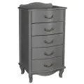 Комод Мебелик Джульетта узкий 5 ящиков в спальню, в прихожую, цвет серый ясень Л
