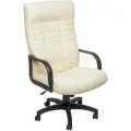 Кресло компьютерное РОСКРЕСЛА Атлант-1 офисное для руководителя, обивка: экокожа, слоновая кость
