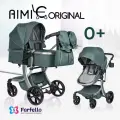 Детская коляска-трансформер Aimile Original New Silver, вечнозеленый