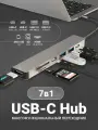 Type-C хаб с OTG, HDMI 4К, USB 2, USB 3, Type-C, SD, MicroSD, концентратор с питанием 100W, универсальный разветвитель