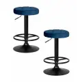 Набор 2 шт. Табурет барный DOBRIN BRUNO BLACK, LM-5008_BlackBase, синий велюр (MJ9-117)