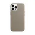 Кожаный чехол Магсейф для iPhone 14 Pro Max Clay / Leather Case Магсейф для Айфон 14 Про Макс / Титановый