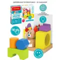 Обучающая деревянная игрушка конструктор 3D ловкий мишка БондиЛогика Bondibon детская игра для развития мелкой моторики