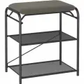 Подставка для обуви ЗМИ Гранада 13_НБК, 2-х полочная с сиденьем, каркас черный 30x45x50 см