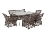 Обеденная группа 4SIS Катания обеденная группа плетеная на 6 персон, цвет коричневый арт. KATS2C4T-6-SET brown