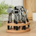 Набор кухонных инструментов Shapes, 6 предметов, на подставке, нержавеющая сталь, серебристый