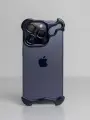 Чехол черный на iPhone 14 Pro Max металлический с защитой камеры и поддержкой беспроводной зарядки
