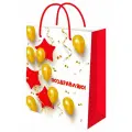 Optima Пакет подарочный с глянц. лам. 18х23x8 см (M) Шары, 128 г (собс. разр.) ППК-9288