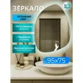 Зеркало с подсветкой в ванную настенное фигурное 95х75 см холодный свет управление на взмах Mirror Planet
