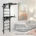 Шведская стенка PROF BORABO с навесным турником ДСК и брусьями для пресса