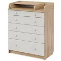 Комод пеленальный Атон MAKS ЛДСП 800/5 с органайзером, дуб канзас-серый
