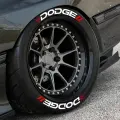 Наклейки на шины DODGE//. Клей в комплекте. Резиновые буквы для колес авто и мото из 3D резины. Спортивные диски, стэнс, stance, автотюнинг, стильные гоночные надписи.