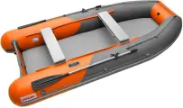 Лодка надувная ПВХ под мотор ROGER Sfera 3300, лодка роджер НДНД с ковриком призма (графитовый-оранжевый)