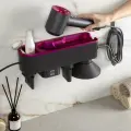 Умный держатель настенный для фена Dyson, Полка с органайзером для ванной, Cушилка для рук, фуксия