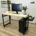 Компьютерный стол с полкой под системный блок (2шт) WALMI SOLO 81х50х75 (дуб сонома), письменный стол LOFT, ножки металл.