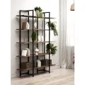 Дизайнерский Металлический Стеллаж ЛОФТ LIBRON 5 полок (175х134х34) Американский орех