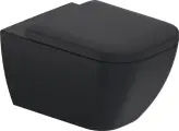 Унитаз подвесной Duravit Happy D.2 2222098900 64591300 с микролифтом, безободковый, черный, без бачка, фарфоровый, антивсплеск прямоугольный