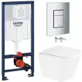 Готовый набор инсталляции Grohe Rapid SL 38772001+унитаз подвесной BelBagno Due BB3103CHR/SC