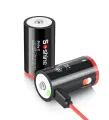 Soshine Аккумуляторные батарейки тип С 1.5V, 5000 mWh, 2 шт с зарядкой от USB кабеля.