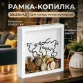 Стильная копилка-рамка с картой мира для денег и воспоминаний - оригинальный подарок для путешествий