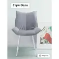 Фабрикант стулья для кухни осло 1 шт, велюр антикоготь, светло-серый, белые ножки