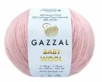 Пряжа Gazzal Baby wool, цвет 836 светло розовый, набор 6 мотков, вес мотка 50 гр, длина нити 175 м / Газзал беби вул
