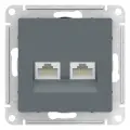 Розетка RJ45+RJ45 AtlasDesign, грифель Schneider Electric ATN000785