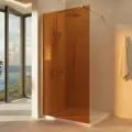 Душевая перегородка Vincea Walk-In VSW-1H100GSG, 1000*2000, матовый золотой, стекло янтарь